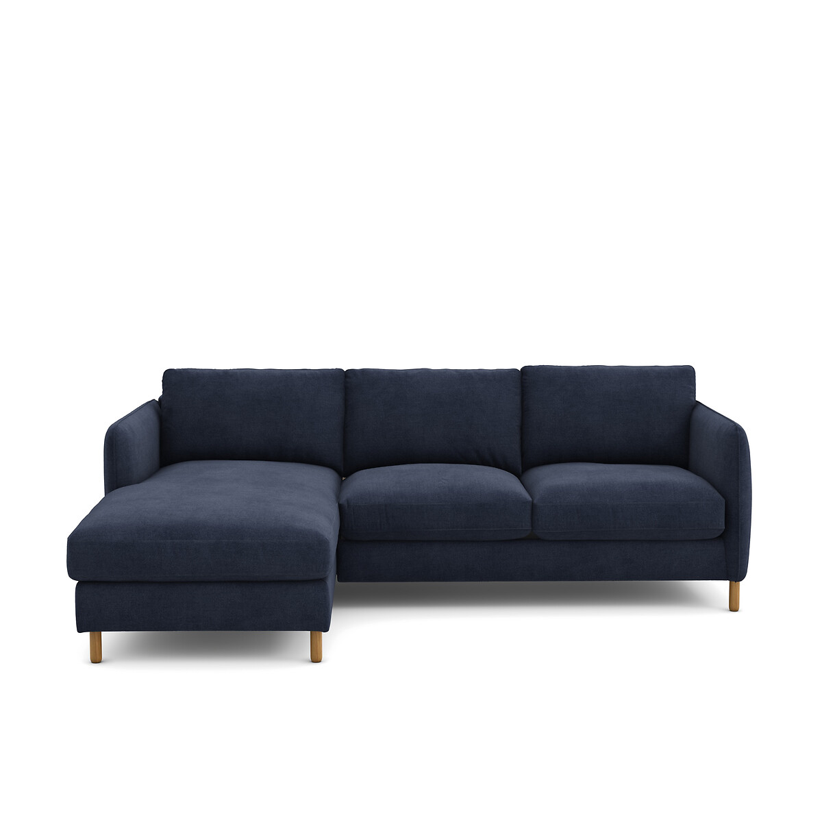 Γωνιακός αριστερός καναπές-κρεβάτι από πολυέστερ με μελανζέ όψη Μ95xΠ240xΥ86cm